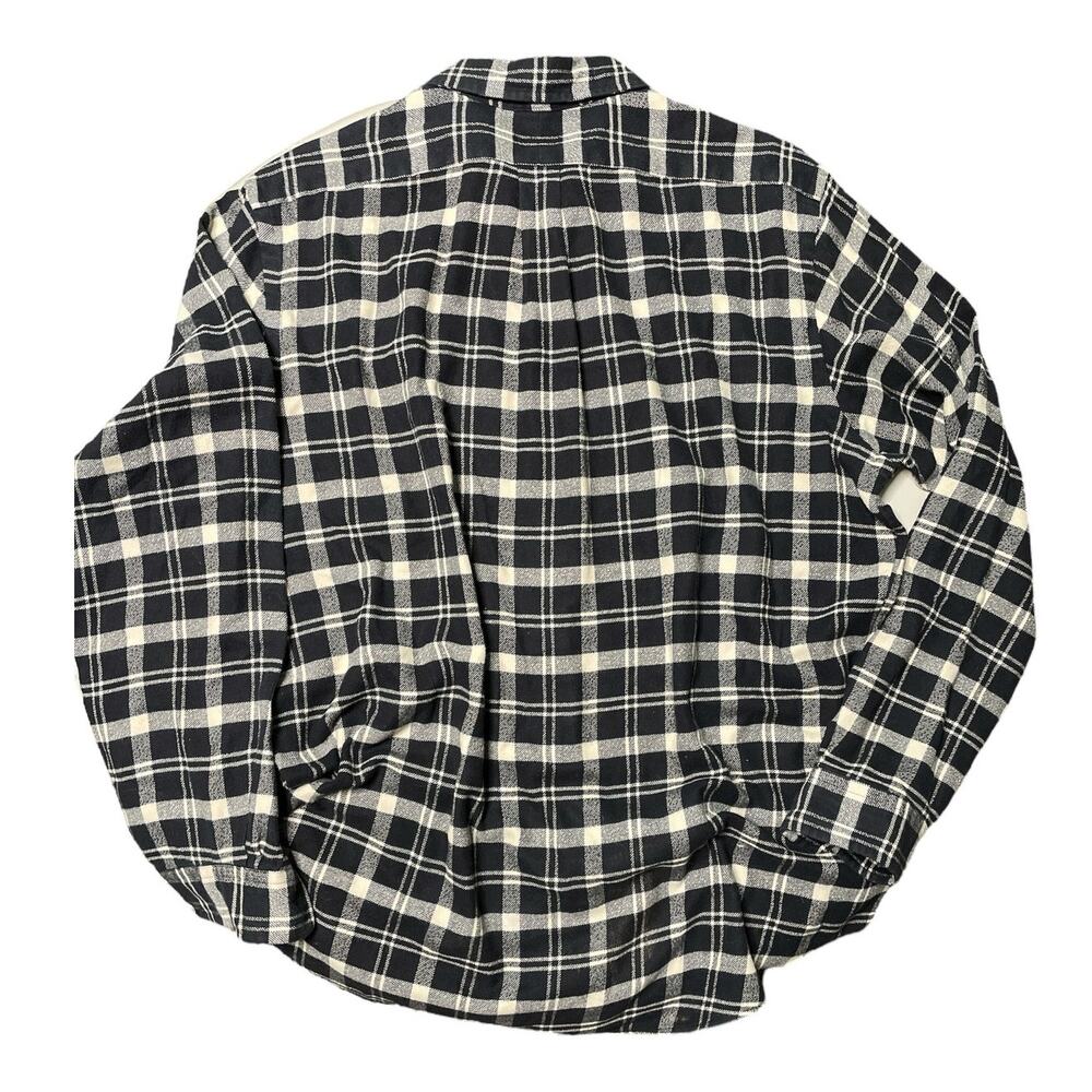 Ralph Lauren Black & Cream Plaid Performance Flannel Shirt XL - Picture 2 of 12